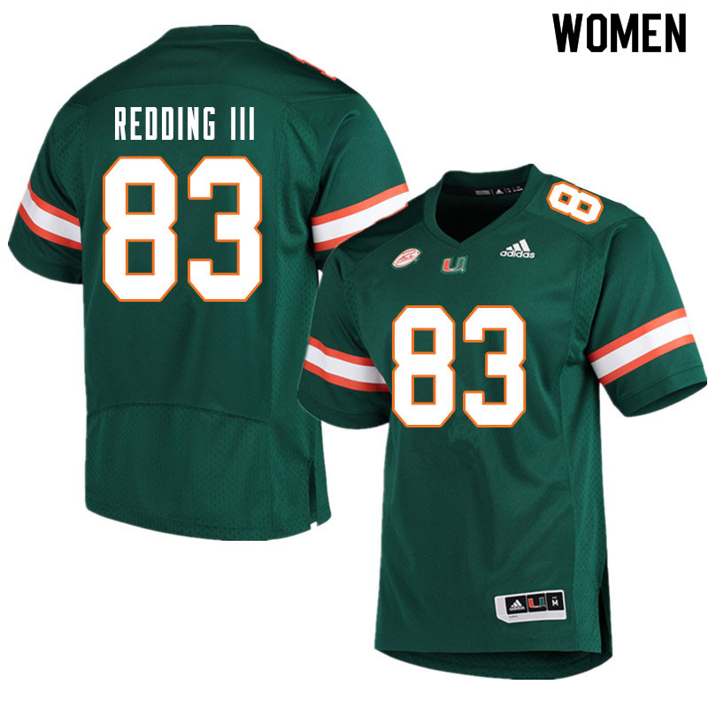Women #83 Michael Redding III Miami Hurricanes College Football Jerseys Sale-Green